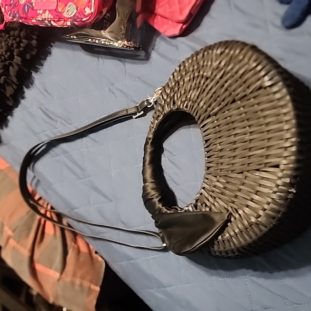 Black, crescent straw bag scoop brand used